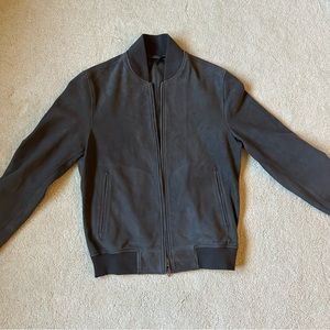 President’s Gray Nappa Suede Bomber Jacket